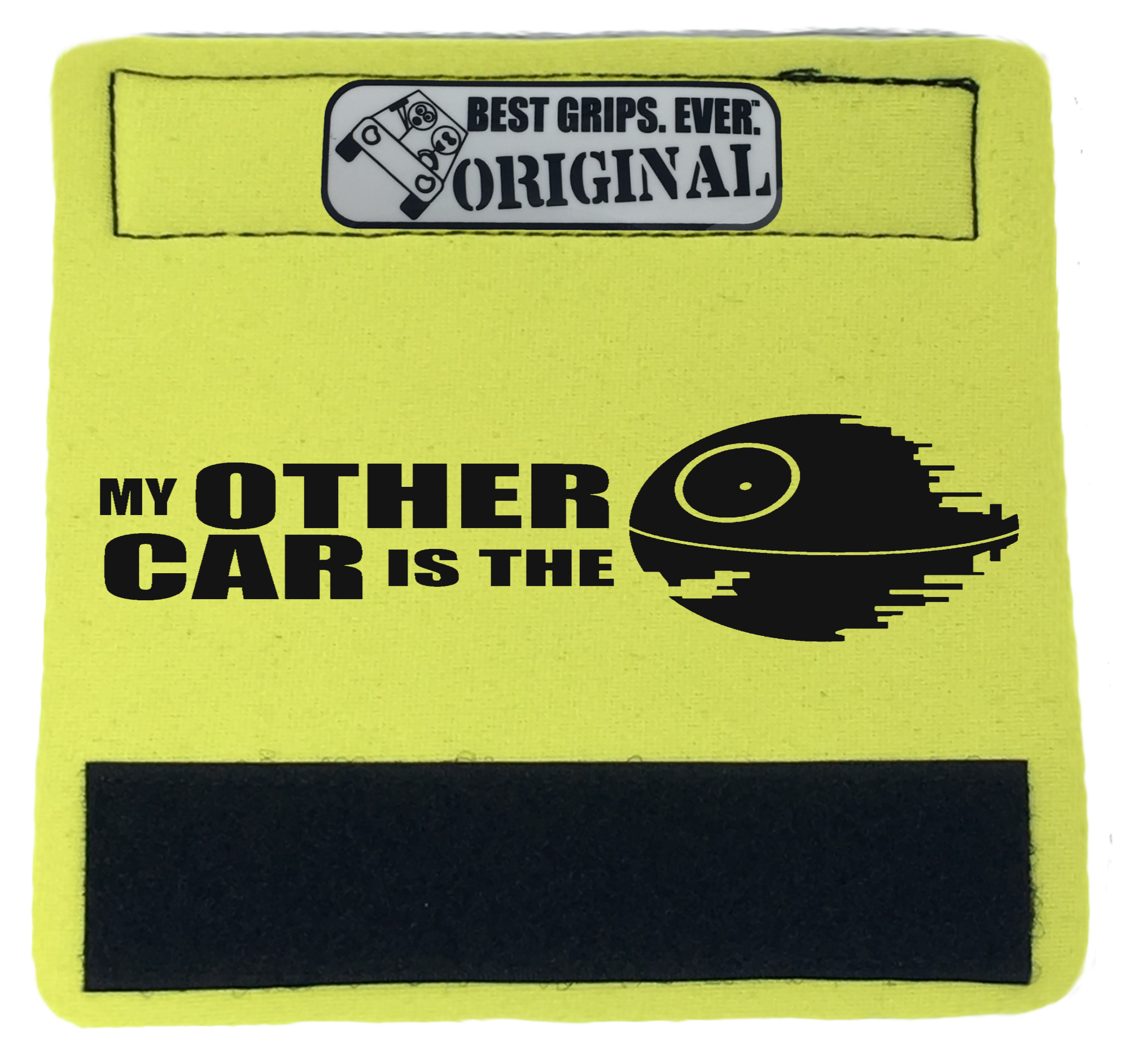 The DeathStar Grip 2 featuring smooth artwork and a soft base, designed for vehicle interiors.