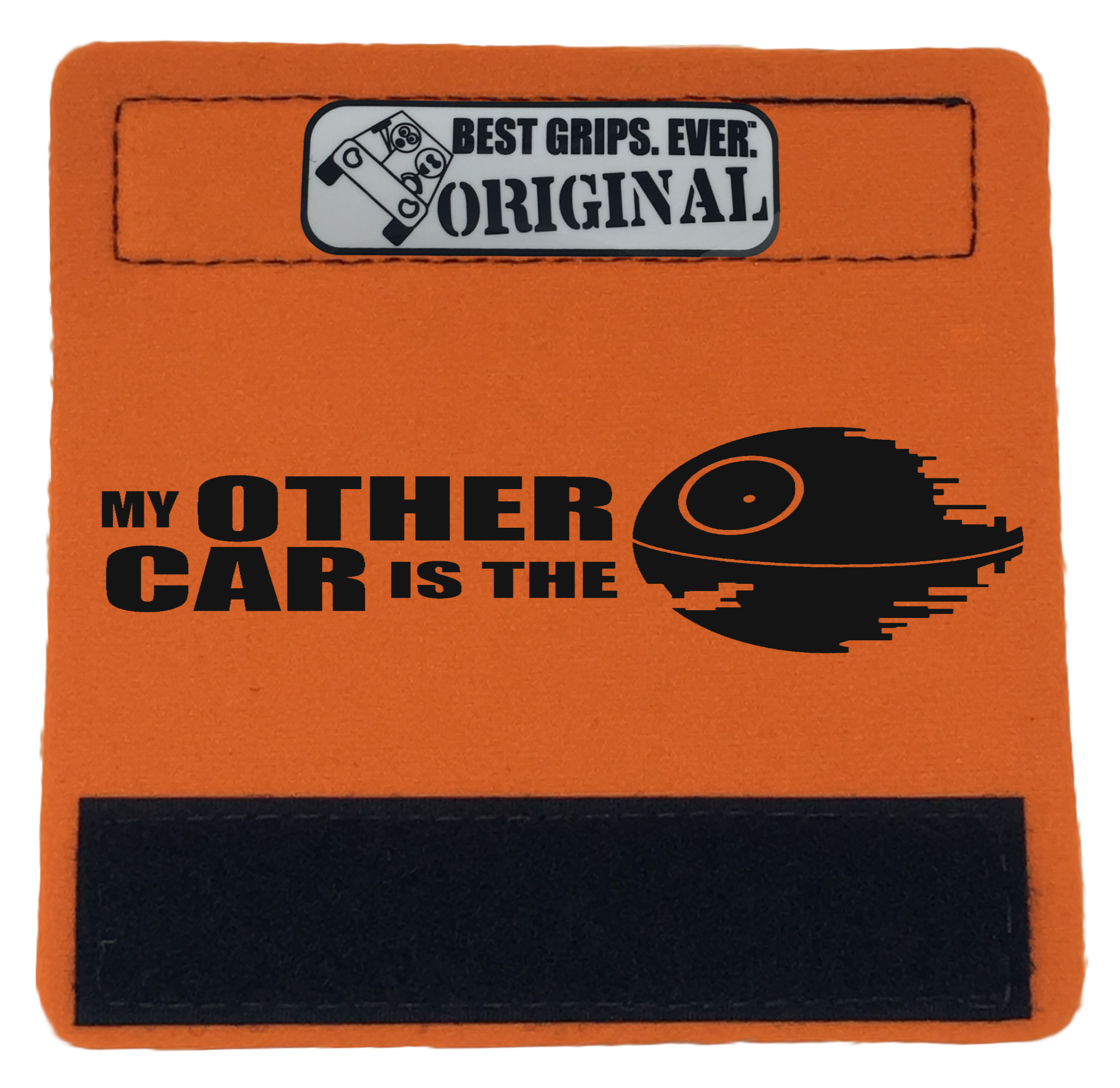 The DeathStar Grip 2 featuring smooth artwork and a soft base, designed for vehicle interiors.