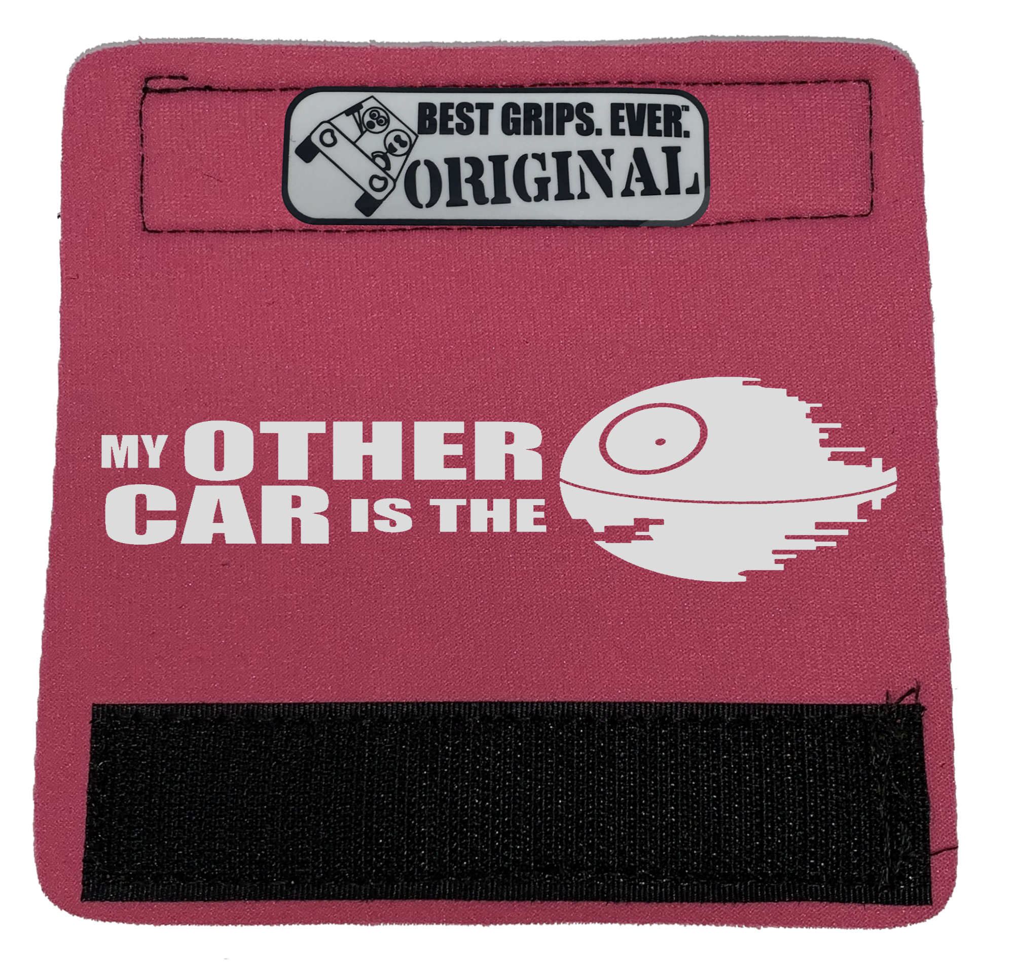 The DeathStar Grip 2 featuring smooth artwork and a soft base, designed for vehicle interiors.