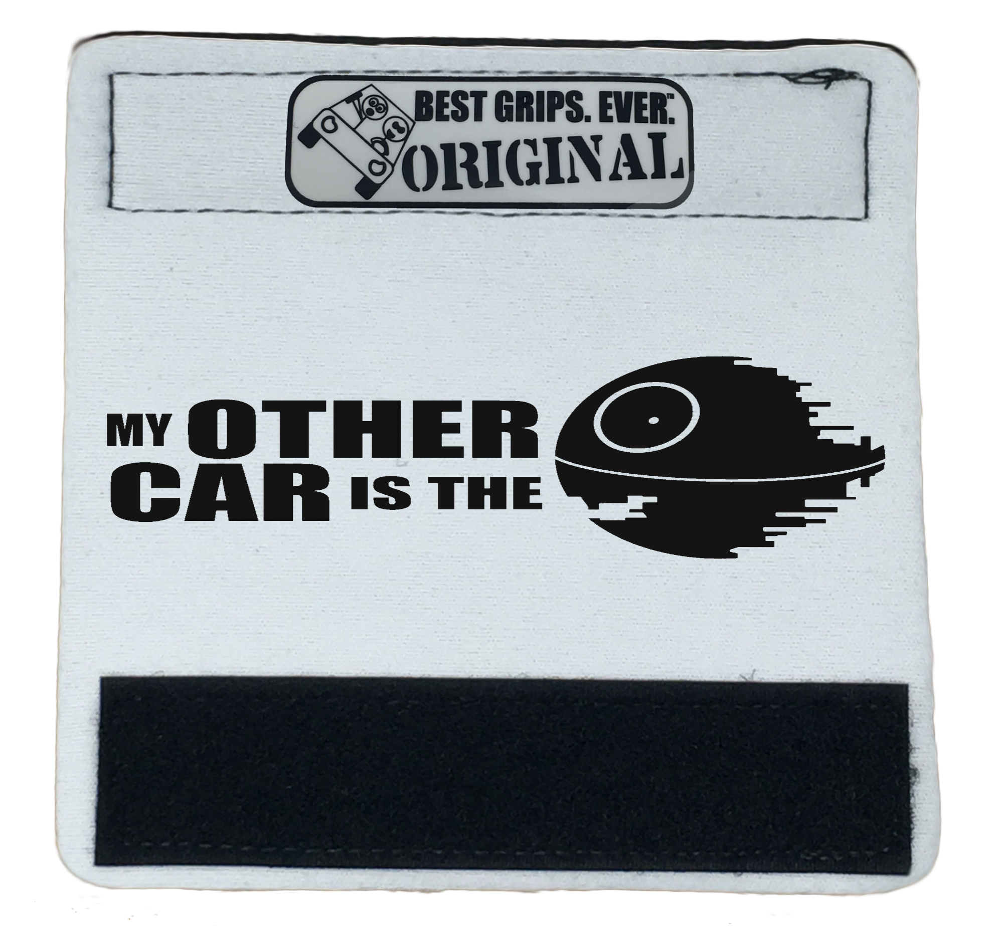 The DeathStar Grip 2 featuring smooth artwork and a soft base, designed for vehicle interiors.