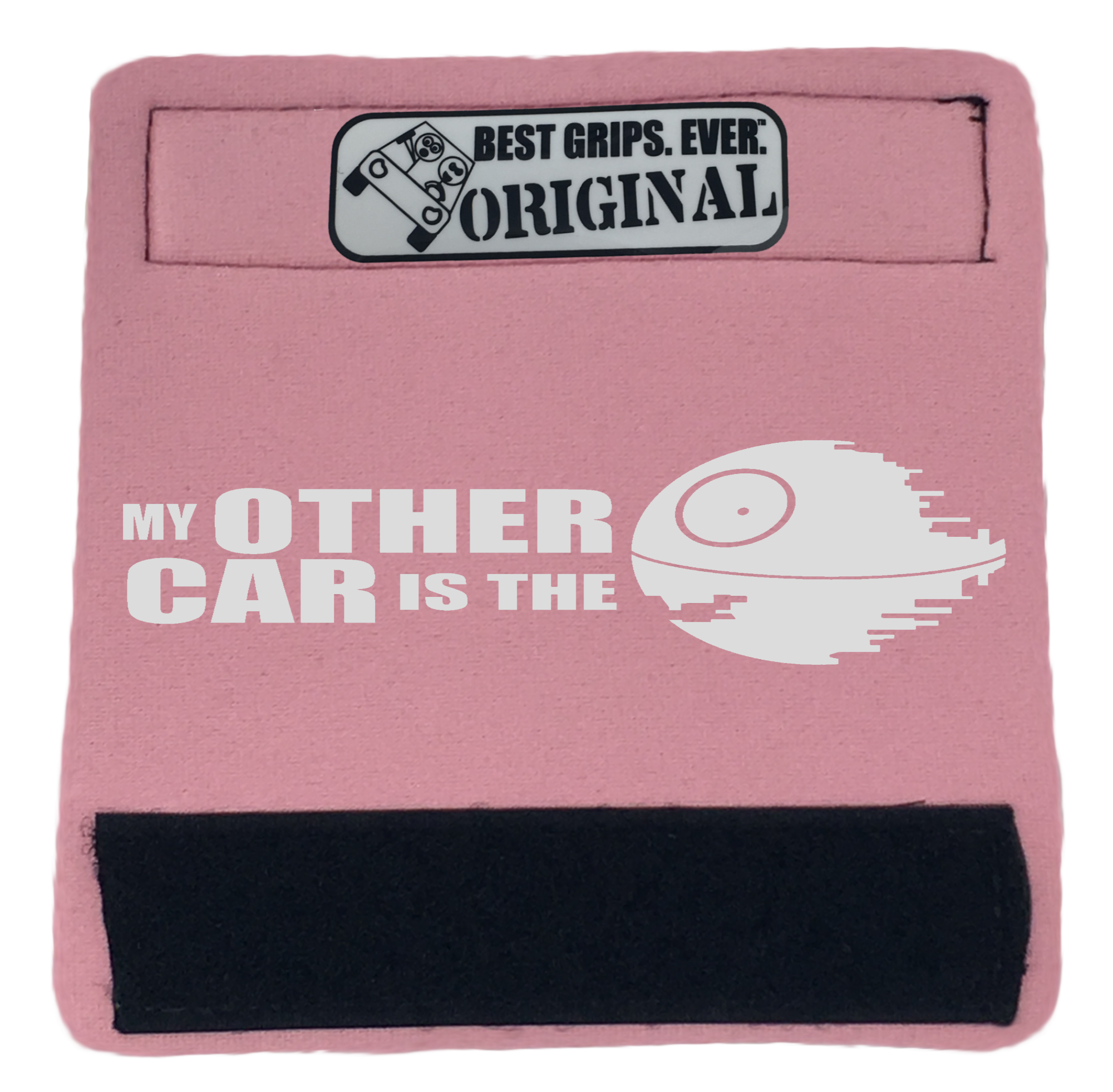 The DeathStar Grip 2 featuring smooth artwork and a soft base, designed for vehicle interiors.