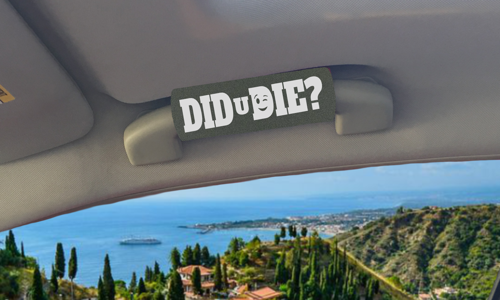 The Wink Grip featuring smooth artwork and a soft base, designed for vehicle interiors.