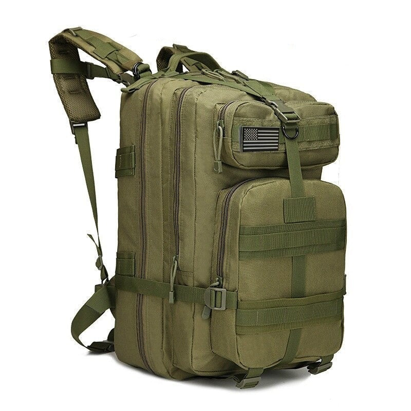1000D Nylon Hiking Backpack in various colors, showcasing its durable material and spacious compartments.