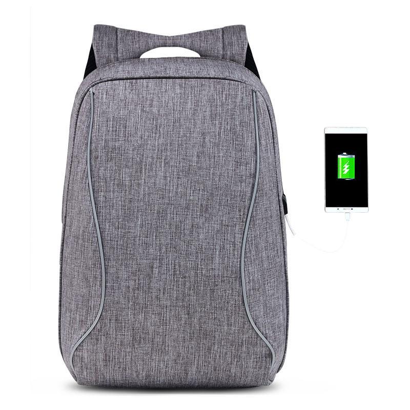 Anti-theft laptop business travel backpack with USB port, made of durable Oxford cloth, featuring multiple compartments and ergonomic design.