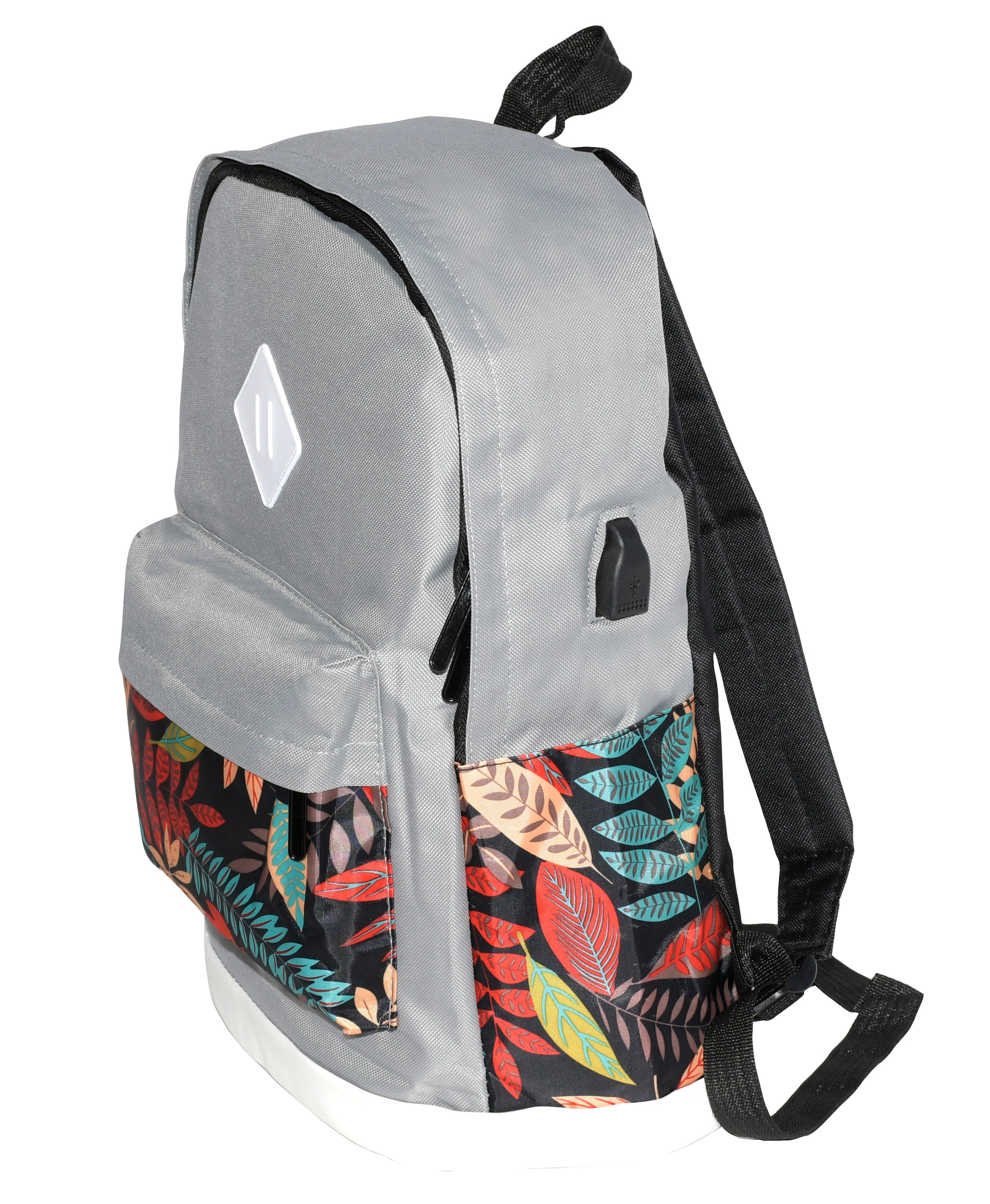 A stylish floral print 3 piece backpack set including a backpack, shoulder bag, and zippered pouch, showcasing vibrant colors and practical design.