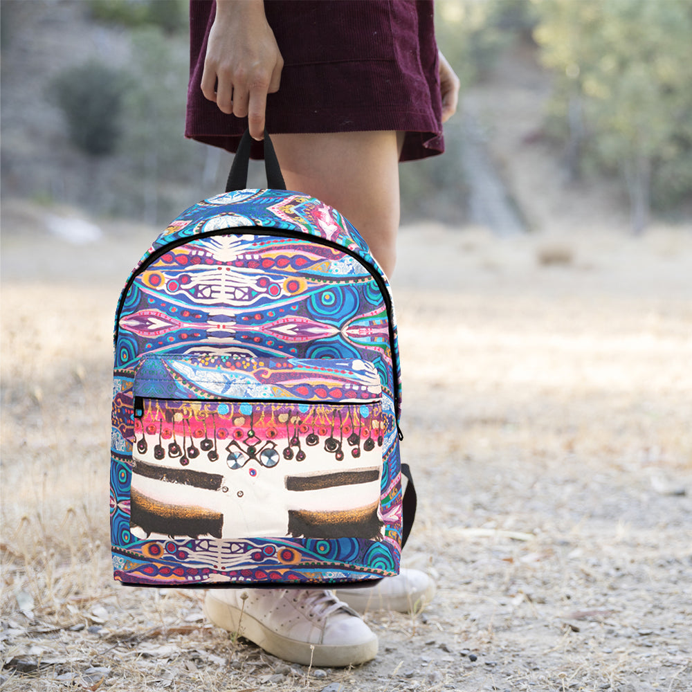 Biggdesign Blue Water Rucksack in Blau, aus hochwertigem Polyester und Baumwolle, mit wasserdichtem Material und ergonomischem Design.