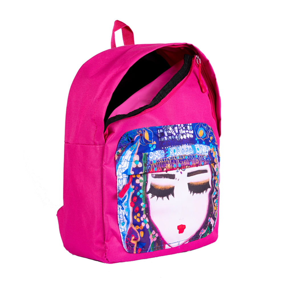 Biggdesign Blue Water Rucksack in Fuchsie, aus hochwertigem Polyester, ergonomisches Design mit gepolsterten Schultergurten.