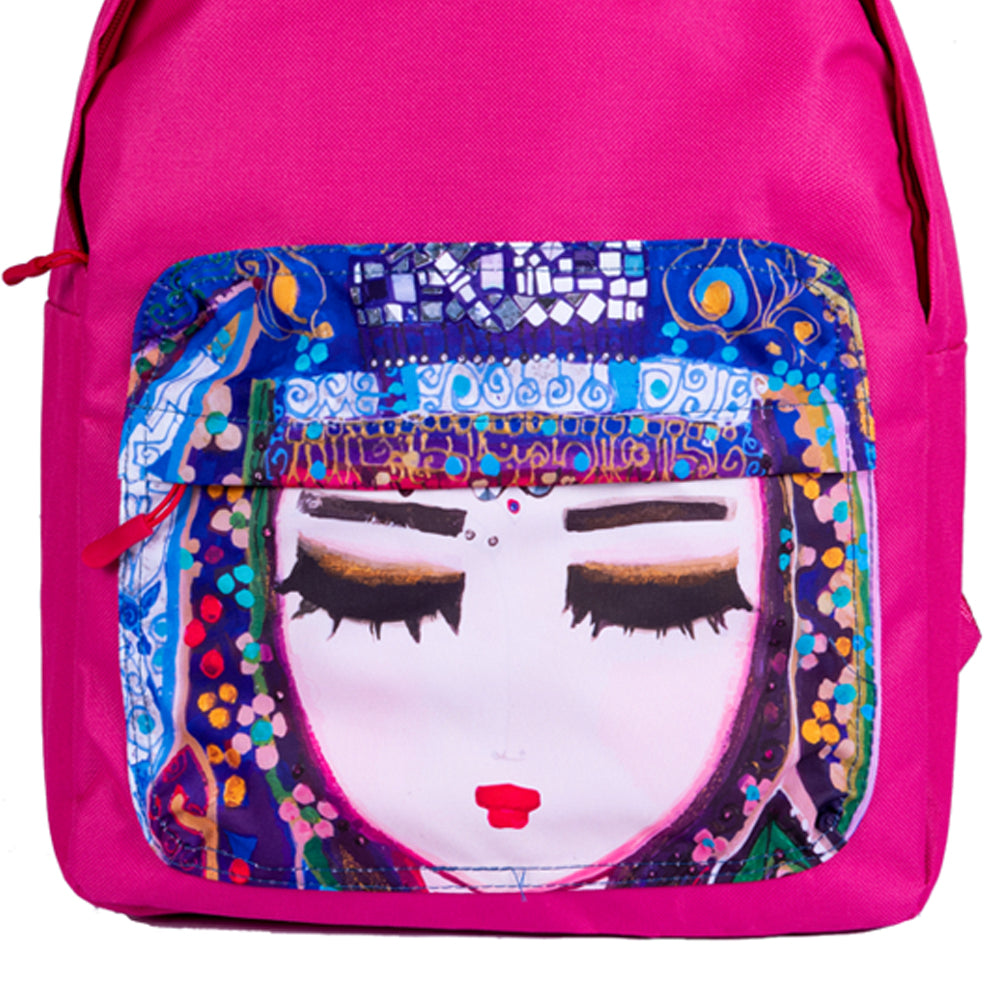 Biggdesign Blue Water Rucksack in Fuchsie, aus hochwertigem Polyester, ergonomisches Design mit gepolsterten Schultergurten.