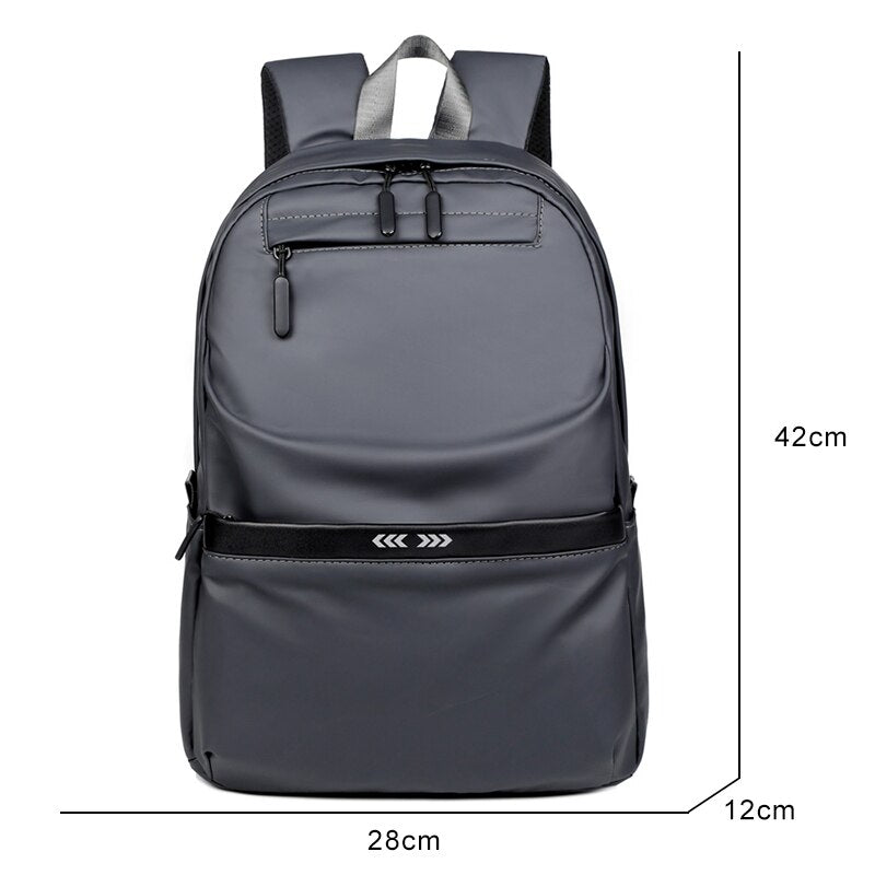 A stylish business backpack for men made of high-quality nylon, featuring multiple pockets and designed to hold a 15.6-inch laptop.
