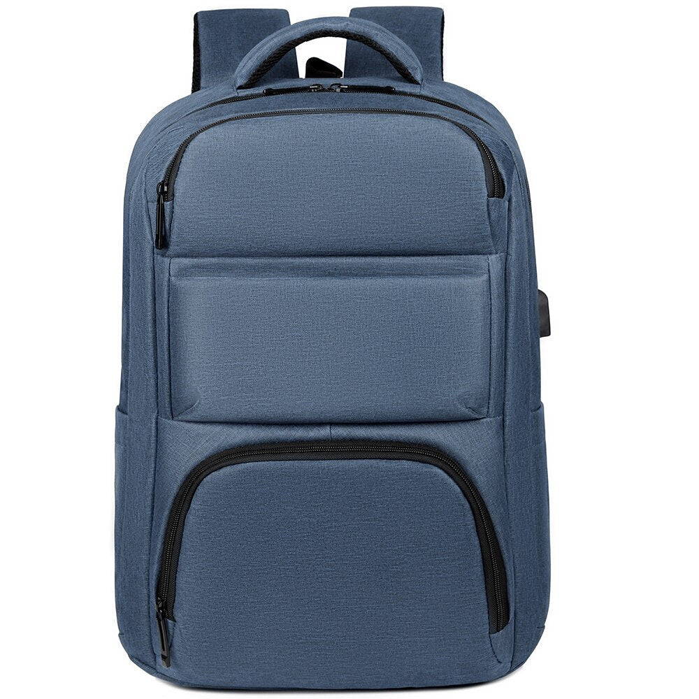 Business backpack for men made of high-quality nylon, designed to hold a 17-inch laptop with multiple pockets and a stylish appearance.