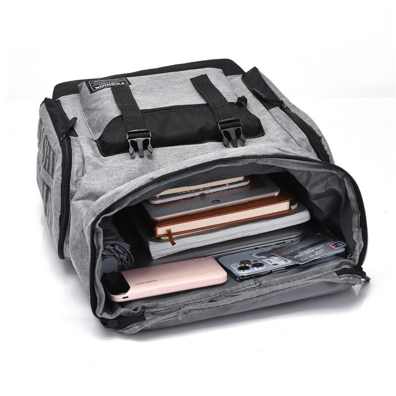 A stylish and functional Business Backpack for Men, featuring a large capacity design, made from durable nylon with multiple compartments for organization.