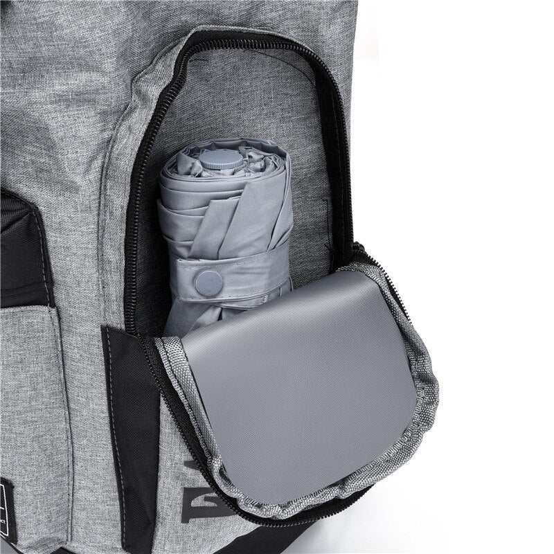 A stylish and functional Business Backpack for Men, featuring a large capacity design, made from durable nylon with multiple compartments for organization.