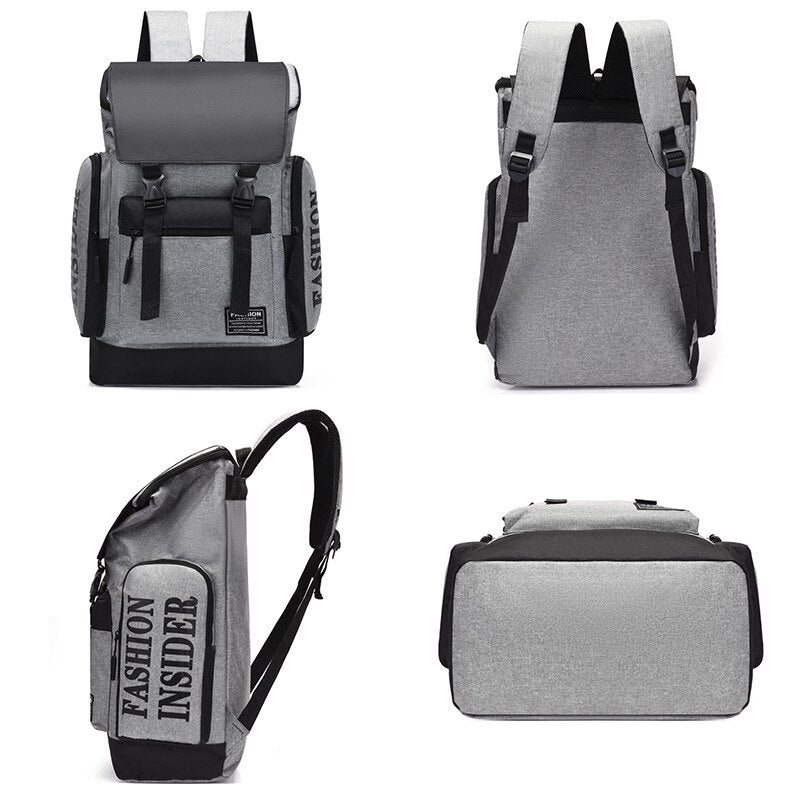 A stylish and functional Business Backpack for Men, featuring a large capacity design, made from durable nylon with multiple compartments for organization.