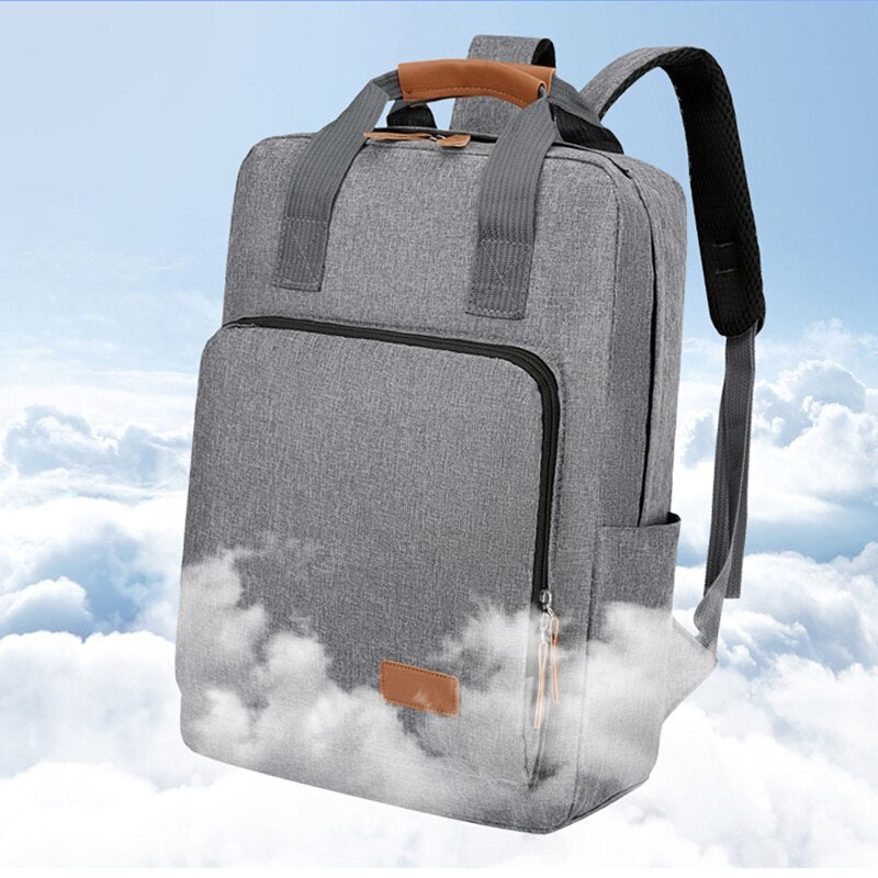 Business casual backpack for men made of waterproof Oxford cloth, featuring multiple compartments and a stylish solid design.