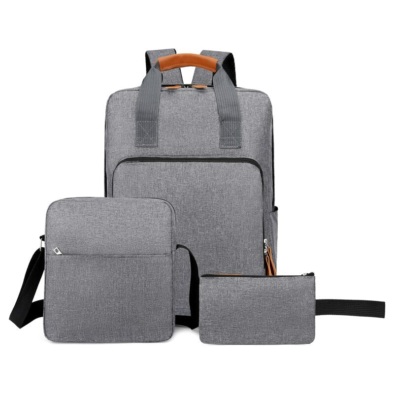 Business casual backpack for men made of waterproof Oxford cloth, featuring multiple compartments and a stylish solid design.