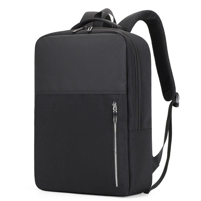 Business Men's Backpack featuring USB charging port, large capacity, and multiple compartments, made from durable Oxford material.