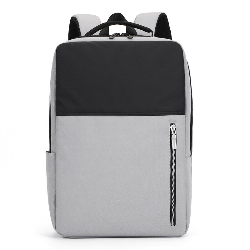 Business Men's Backpack featuring USB charging port, large capacity, and multiple compartments, made from durable Oxford material.