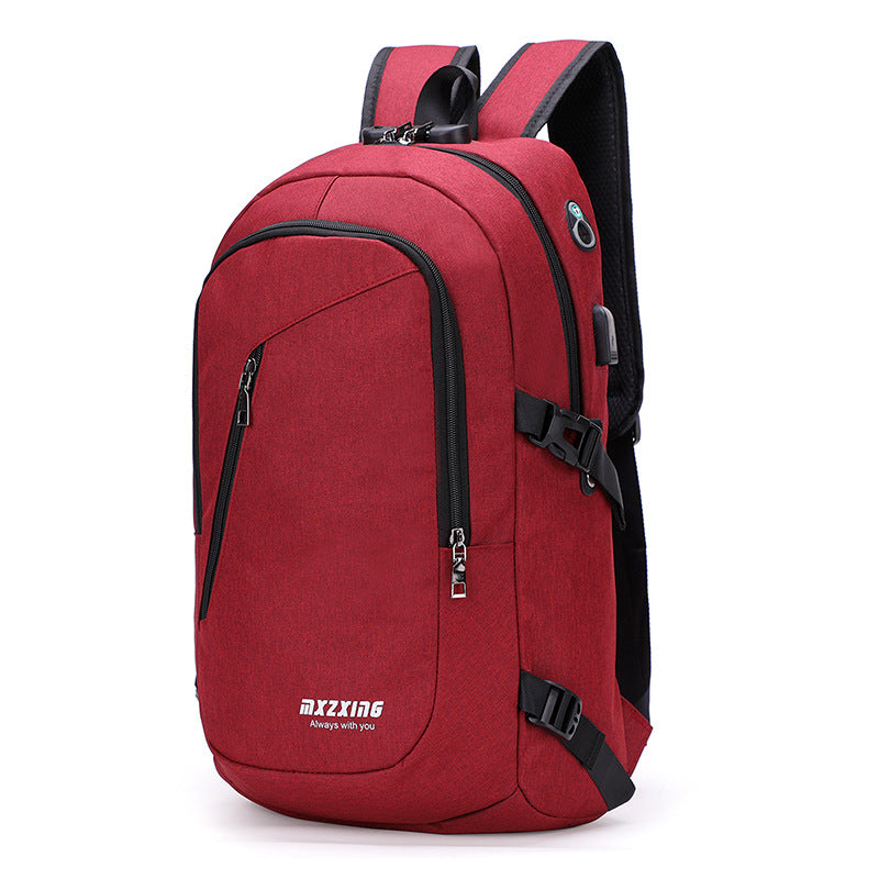 Casual Fashion Business Backpack for Men and Women, featuring a sleek nylon design with double shoulder straps and multiple pockets.