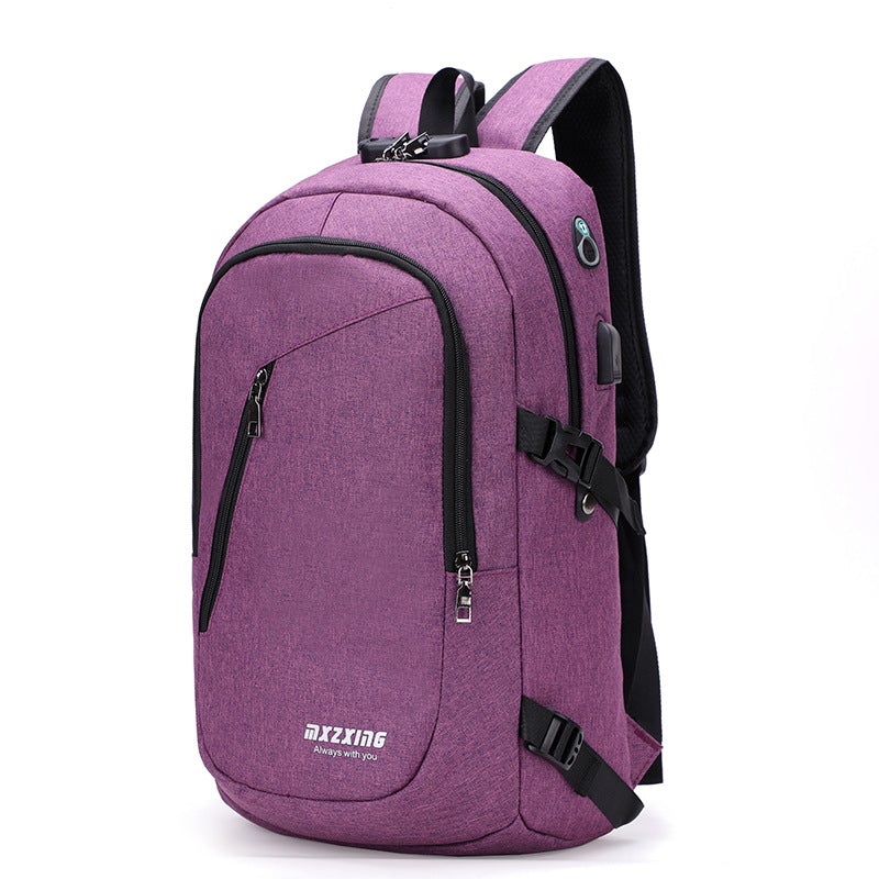 Casual Fashion Business Backpack for Men and Women, featuring a sleek nylon design with double shoulder straps and multiple pockets.