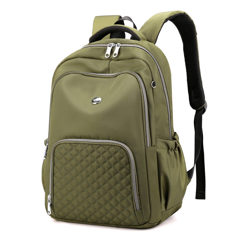 Casual Fashion Korean Version Oxford Cloth Small Backpack in solid color, showcasing its stylish design and functional compartments.