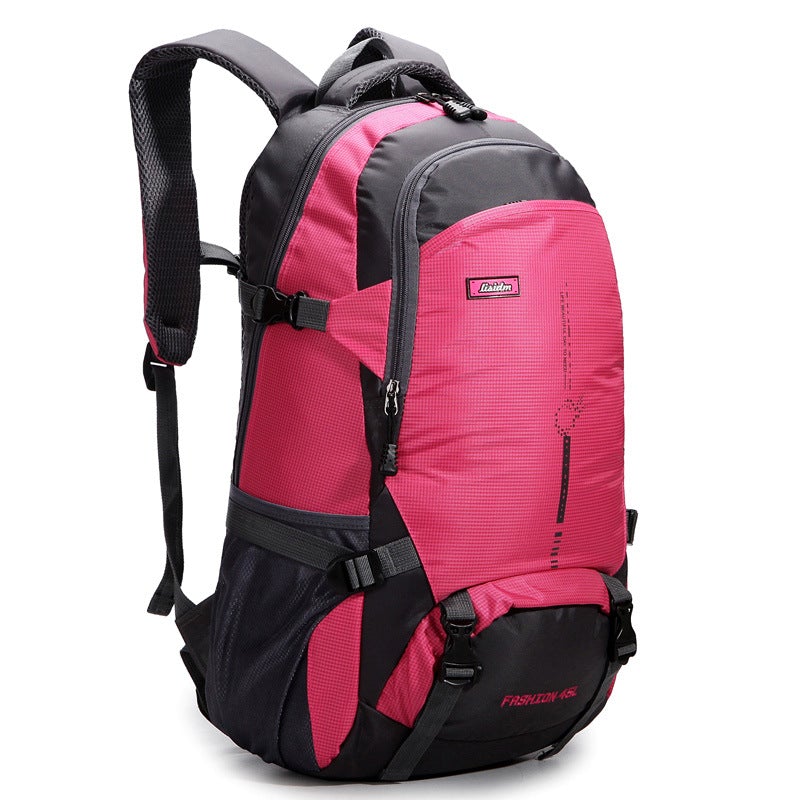 Casual Waterproof Breathable Leisure Travel Backpack in a stylish design, showcasing its large capacity and durable nylon material.