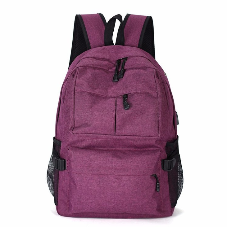 Creative wear-resistant laptop travel bag with USB port, featuring a stylish canvas design and multiple pockets for organization.