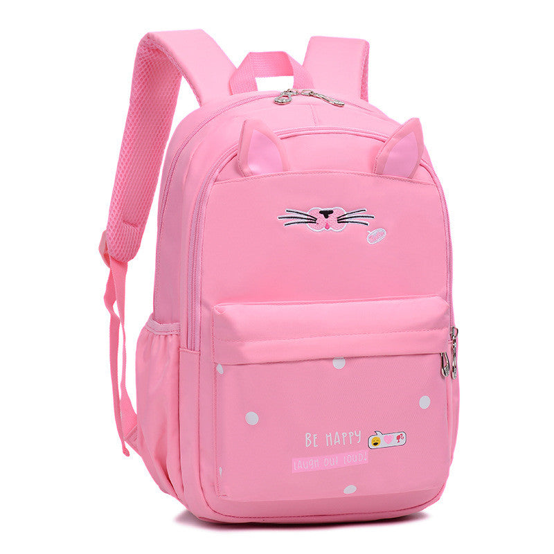 Cute Korean style cartoon small backpack for girls, featuring vibrant colors and playful designs, made from durable Oxford cloth.