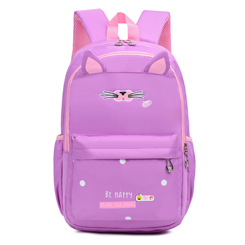 Cute Korean style cartoon small backpack for girls, featuring vibrant colors and playful designs, made from durable Oxford cloth.