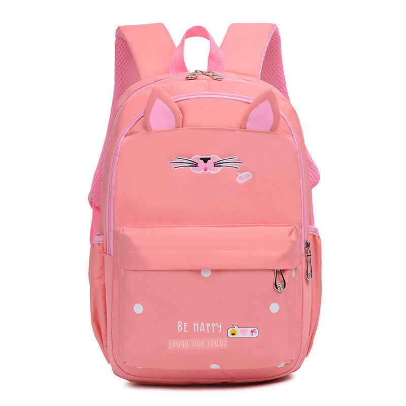 Cute Korean style cartoon small backpack for girls, featuring vibrant colors and playful designs, made from durable Oxford cloth.