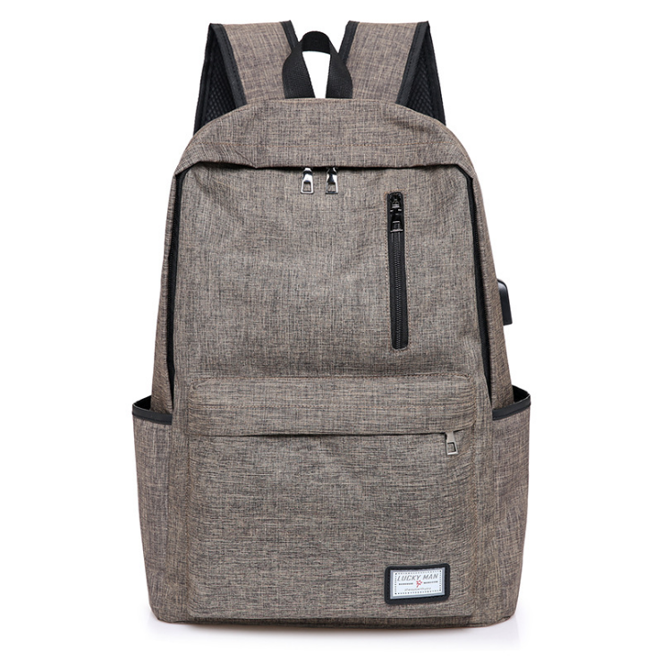 Fashion Business Backpack made of durable Oxford cloth with USB charging interface, featuring a zipper opening and spacious compartments.
