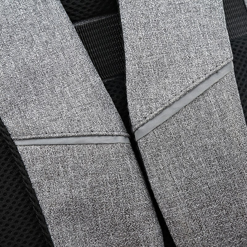 Fashion Men's Backpack made of waterproof Oxford cloth, featuring a large capacity and reflective stripe, ideal for business and casual use.