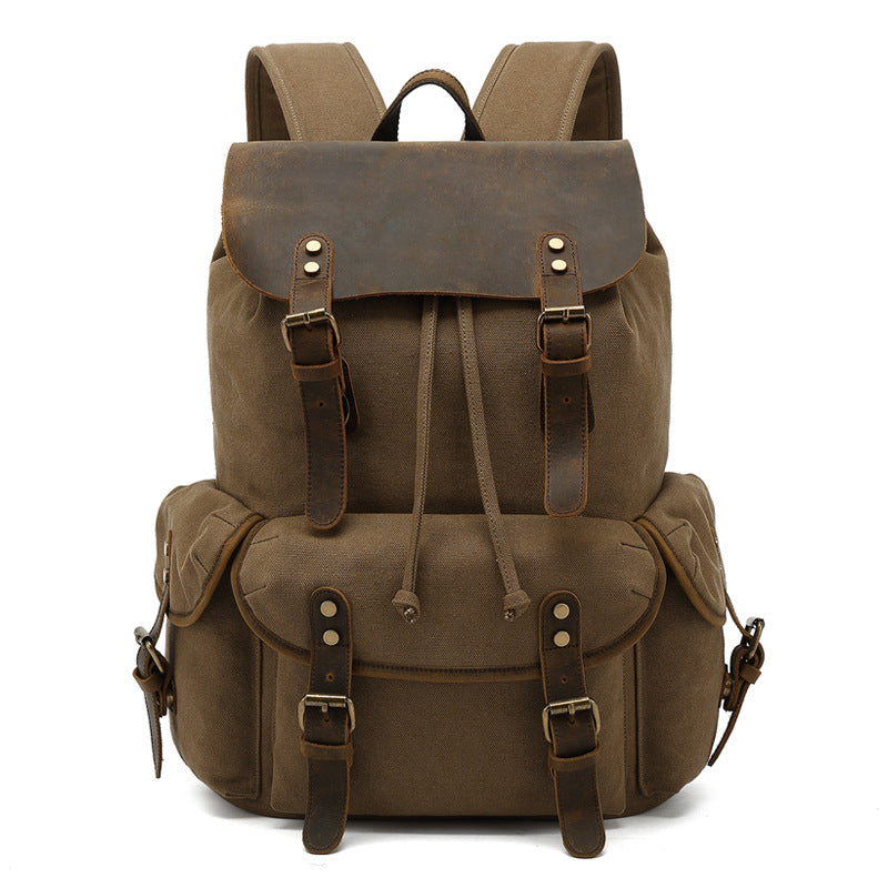 Fashion Outdoor Travel Portable Casual Canvas Backpack in a stylish retro design, made of durable canvas material, suitable for both men and women.