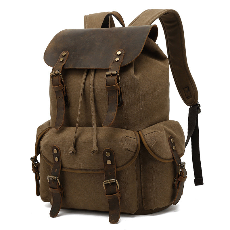 Fashion Outdoor Travel Portable Casual Canvas Backpack in a stylish retro design, made of durable canvas material, suitable for both men and women.