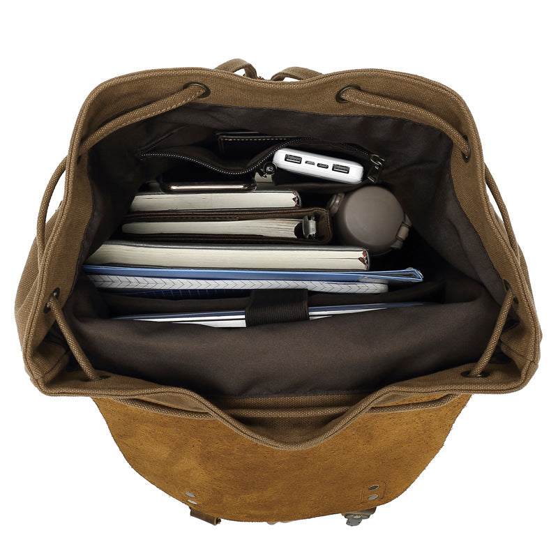 Fashion Outdoor Travel Portable Casual Canvas Backpack in a stylish retro design, made of durable canvas material, suitable for both men and women.