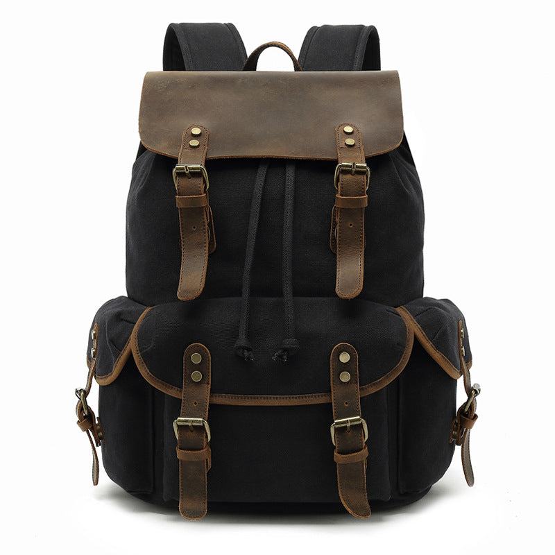Fashion Outdoor Travel Portable Casual Canvas Backpack in a stylish retro design, made of durable canvas material, suitable for both men and women.