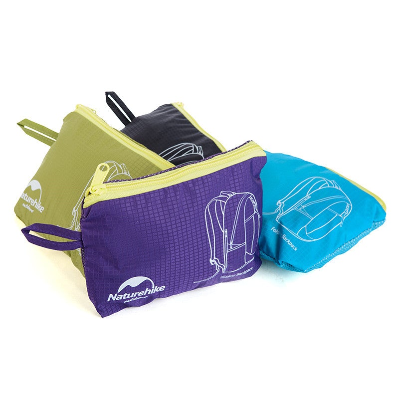 Foldable Outdoor Portable Hiking Backpack in a vibrant color, showcasing its lightweight nylon material and adjustable straps, ideal for hiking and outdoor activities.