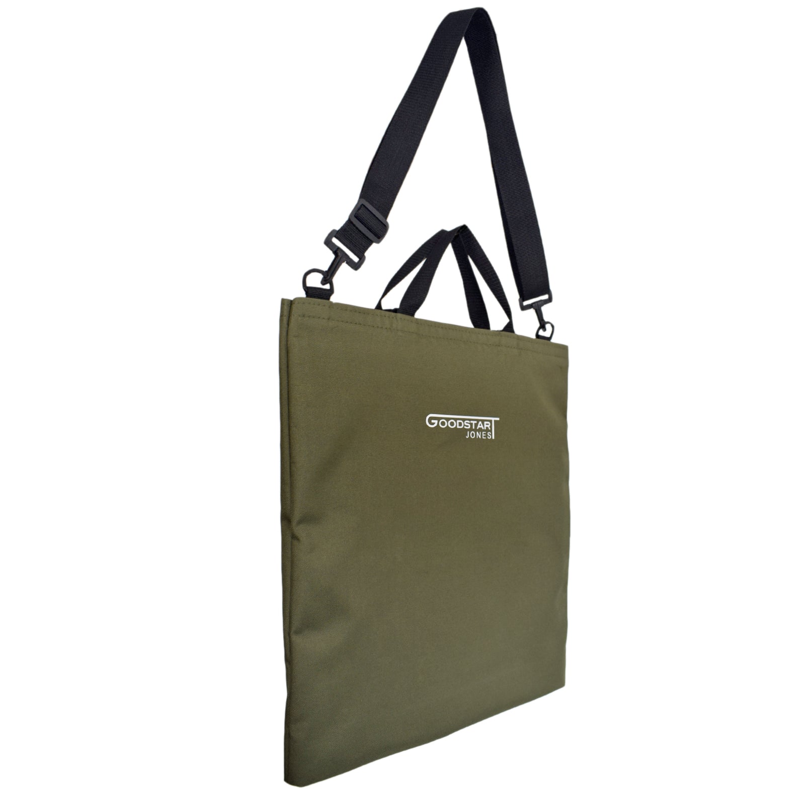 GoodDay Tote Bag in Olive Green with adjustable shoulder strap and two handles, showcasing its stylish and multifunctional design.
