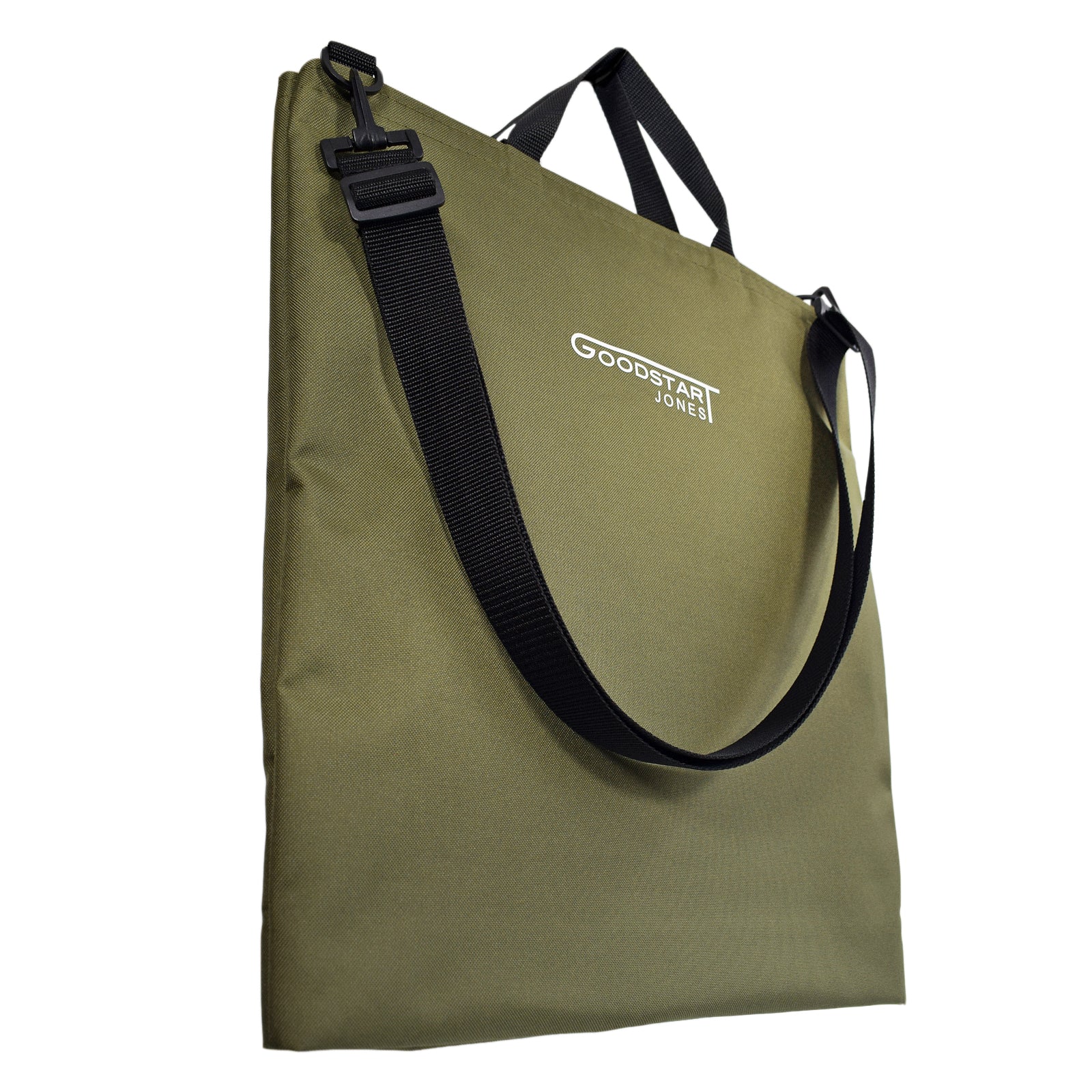 GoodDay Tote Bag in Olive Green with adjustable shoulder strap and two handles, showcasing its stylish and multifunctional design.