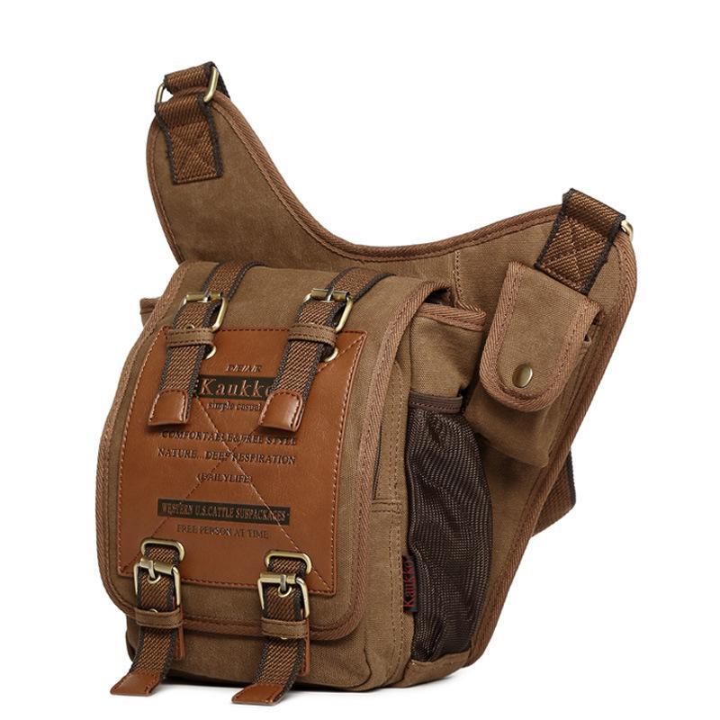 High Quality Canvas Knight Shoulder Bag for Men featuring a stylish knight design, durable canvas material, and adjustable shoulder strap.