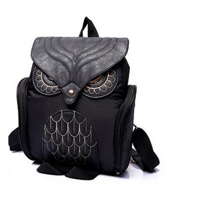 High Quality Cartoon Stitching Owl Shape Backpack in vibrant colors, featuring a cute owl design, made from durable nylon material.