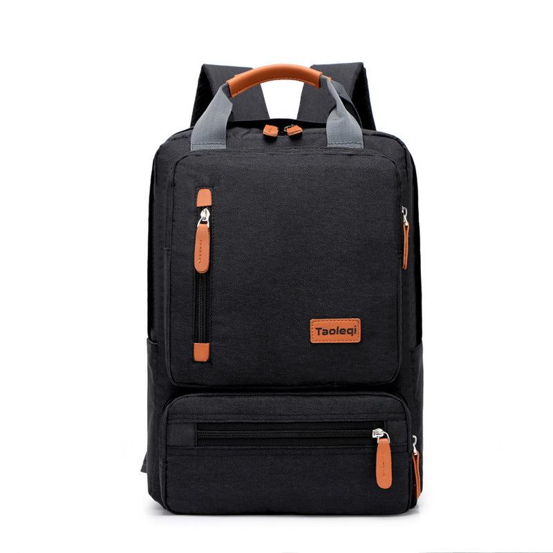 High Quality Fashion Business and Leisure Travel Backpack in stylish design, made of durable Oxford cloth, featuring double root straps and zipper opening.