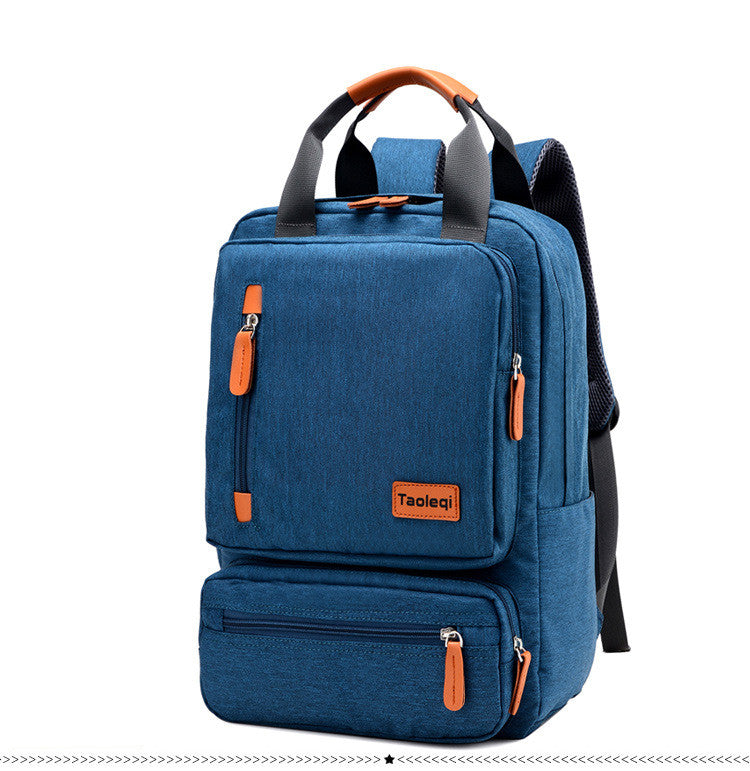 High Quality Fashion Business and Leisure Travel Backpack in stylish design, made of durable Oxford cloth, featuring double root straps and zipper opening.