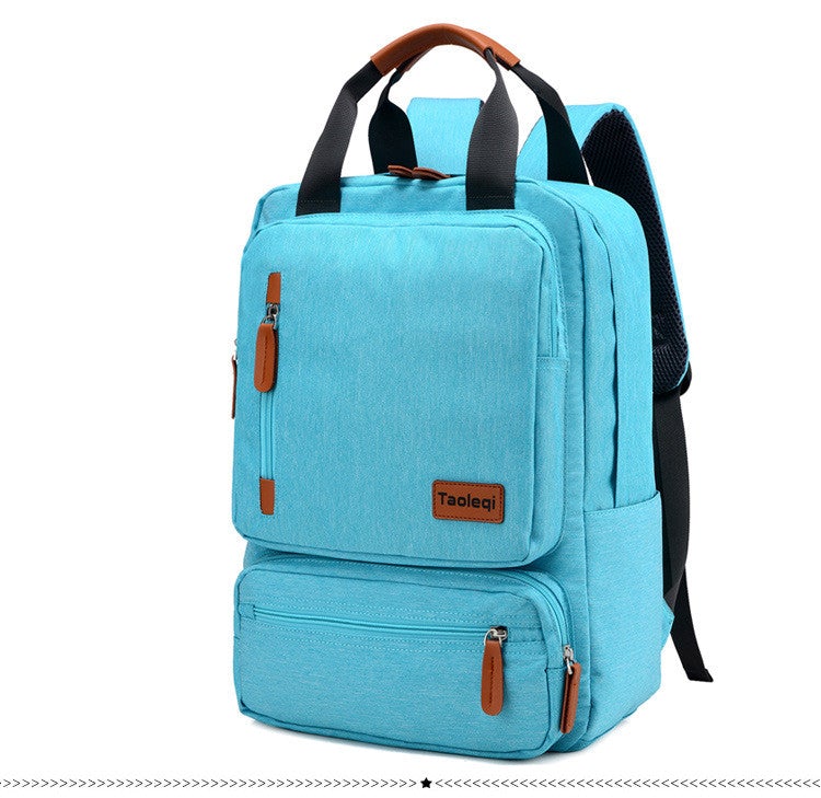 High Quality Fashion Business and Leisure Travel Backpack in stylish design, made of durable Oxford cloth, featuring double root straps and zipper opening.