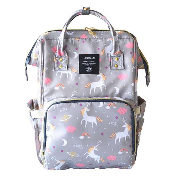 High Quality Fashion Mummy Maternity Nappy Bag in stylish design, made from durable Oxford material, featuring a zipper pocket and soft handles.