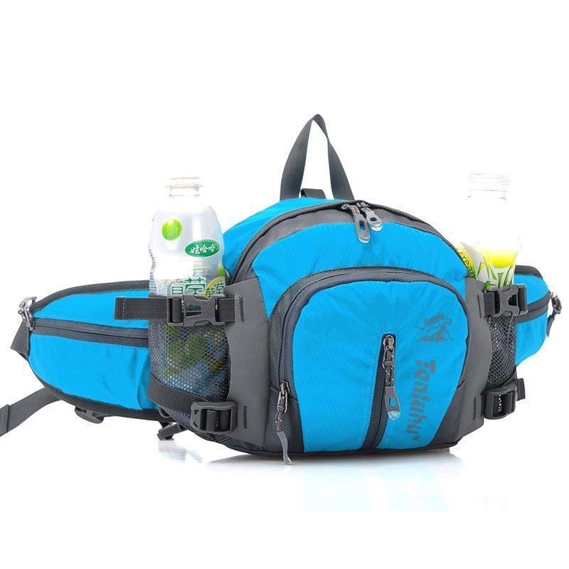 High Quality Multi Function Outdoor Waist Bag in nylon material, showcasing its compact size and versatile design for outdoor activities.