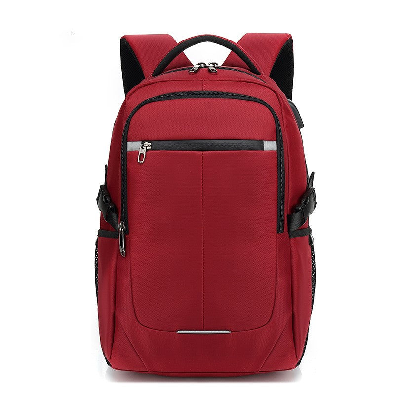 High Quality Travel Leisure Business Computer Backpack made of durable Oxford cloth, featuring a sleek design with double shoulder straps and a soft handle.