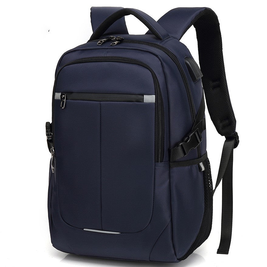 High Quality Travel Leisure Business Computer Backpack made of durable Oxford cloth, featuring a sleek design with double shoulder straps and a soft handle.