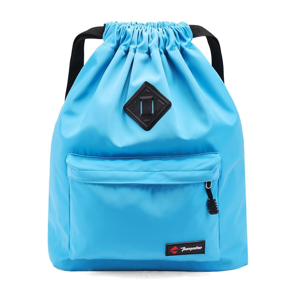 High Quality Unisex Waterproof Drawstring Backpack in a stylish design, showcasing its waterproof material and spacious interior.