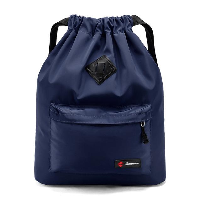 High Quality Unisex Waterproof Drawstring Backpack in a stylish design, showcasing its waterproof material and spacious interior.