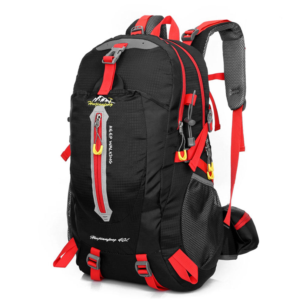 A durable nylon hiking backpack designed for outdoor sports, featuring a spacious interior and adjustable straps for comfort.